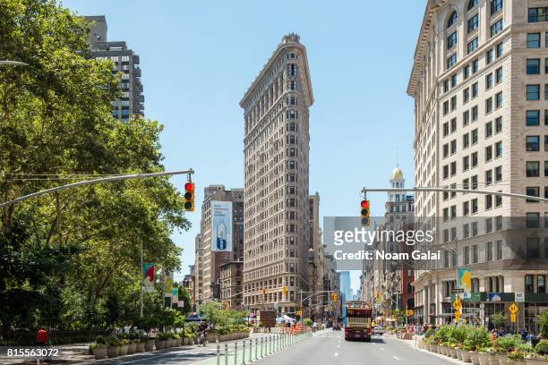 View of the Flatiron Building and the Flatiron Plaza on July 16, 2017 in New York City.