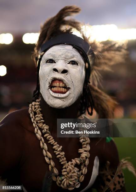 Dancers perform during the opening ceremony on day five of the IAAF U18 World Championships at The Kasarani Stadium on July 16, 2017 in Nairobi,...