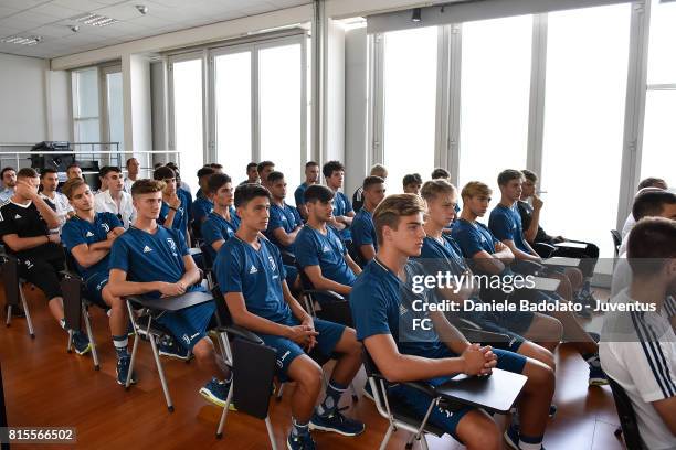 Juventus Primavera during a training session on July 16, 2017 in Vinovo, Italy.