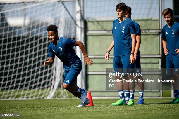 Ricardo Campos of Juventus Primavera during a training session on July 16, 2017 in Vinovo, Italy.