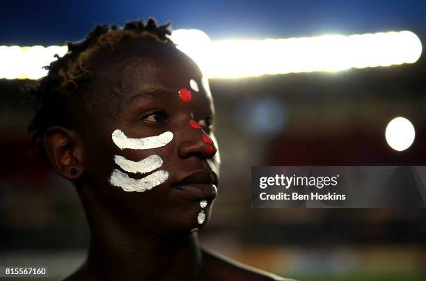 Dancer poses for a portrait on day five of the IAAF U18 World Championships at The Kasarani Stadium on July 16, 2017 in Nairobi, Kenya.