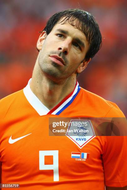 Ruud van Nistelrooy of Netherlands looks on during the UEFA EURO 2008 Group C match between Netherlands and France at Stade de Suisse Wankdorf on...