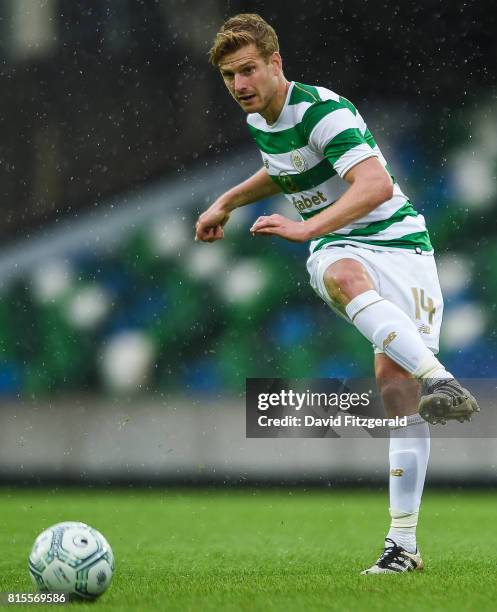 Belfast , United Kingdom - 14 July 2017; Stuart Armstrong of Celtic during the UEFA Champions League Second Qualifying Round First Leg match between...