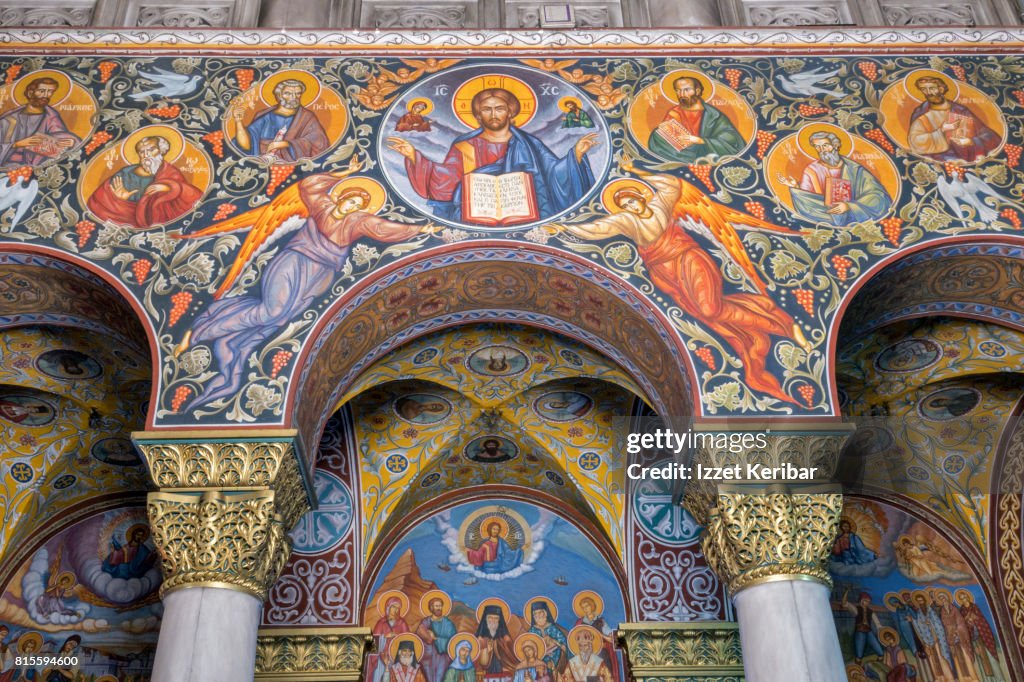 Interior of the magnificent Dyonisios church at Zakynthos town Ionian islands, Greece