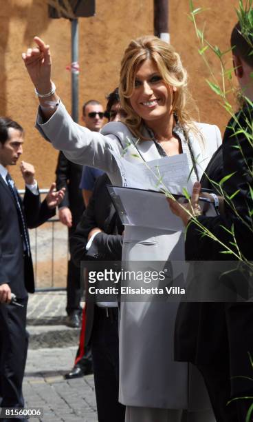 Raffaella Zardo attends Flavio Briatore and Elisabetta Gregoraci's wedding ceremony held at the church of Santo Spirito di Sassia on June 14, 2008 in...
