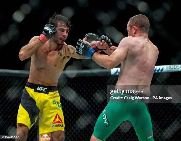 Alexandre Pantoja in action against Neil Seery during their flyweight bout during the UFC Fight Night at the SSE Hyrdo, Glasgow.