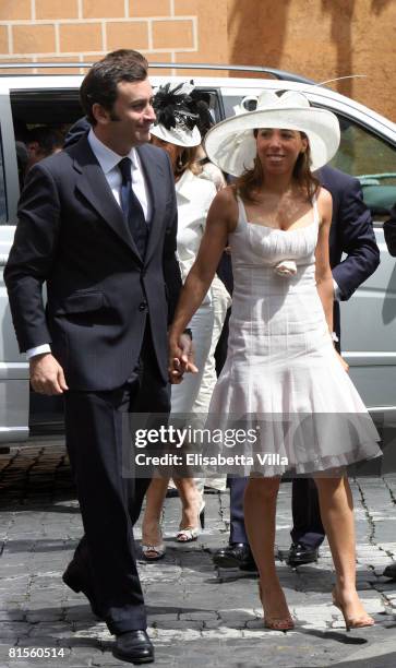 Ana Aznar and husband Alejandro Agag attend Flavio Briatore and Elisabetta Gregoraci wedding ceremony held at the church of Santo Spirito di Sassia...