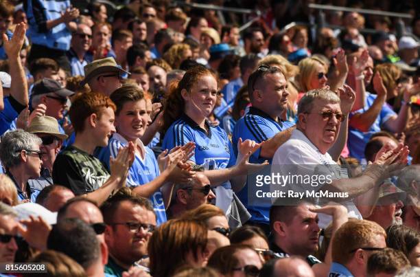 Dublin , Ireland - 16 July 2017; Dublin and Kildare fans, in the Cusack Stand, applaud as they honour Bradley Lowery's memory during the Leinster GAA...