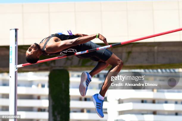 Mickael Hanany competes in High Jump during the French National Championships 2017 of athletics at Stade Pierre Delort on July 16, 2017 in Marseille,...