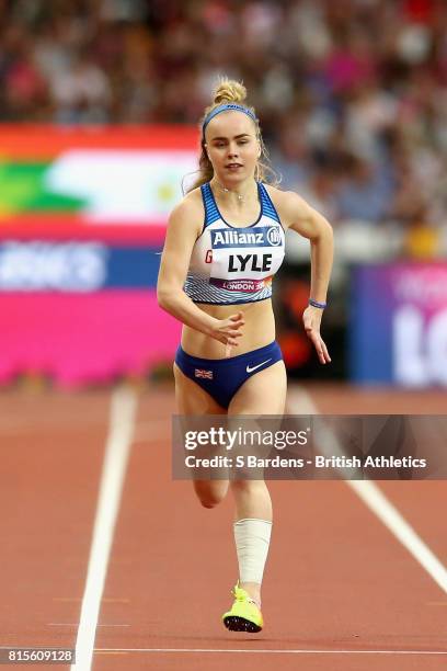 Maria Lyle of Great Britain competes in the Women's 200m T35 Final during Day Three of the IPC World ParaAthletics Championships 2017 London at...