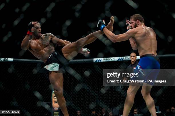 Danny Roberts in action against Bobby Nash during their welterweight bout during the UFC Fight Night at the SSE Hyrdo, Glasgow.