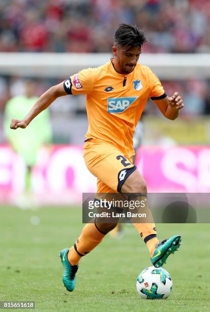 Marco Terrazzino of Hoffenheim runs with the ball during the Telekom Cup 2017 3rd place match between Borussia Moenchengladbach and TSG Hoffenheim at...