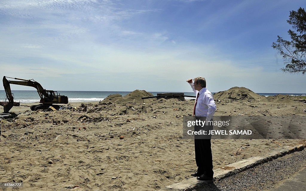 Kevin Rudd 2009 Australian Prime Minister Kevin Rudd looks out to the sea as he... News ...