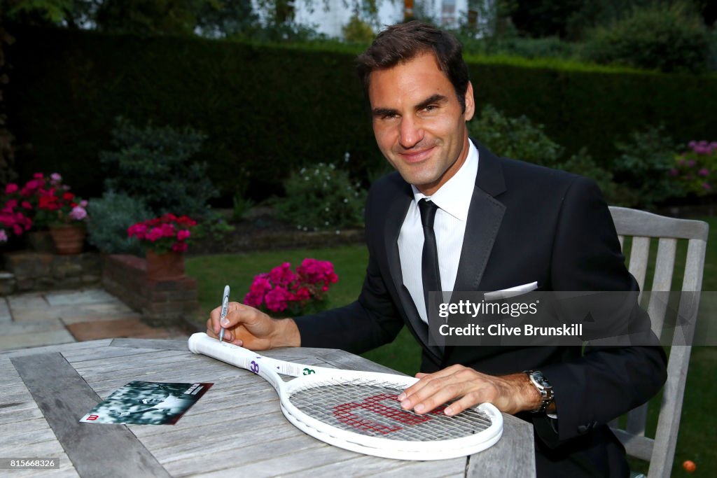 Roger Federer Wimbledon Record Celebrated With Exclusive Commemorative "8" Wilson Tennis Racket