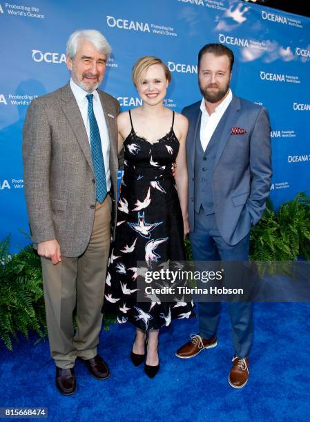 Sam Waterston, Alison Pill and Joshua Leonard attend the 10th annual Oceana SeaChange Summer Party at Private Residence on July 15, 2017 in Laguna...