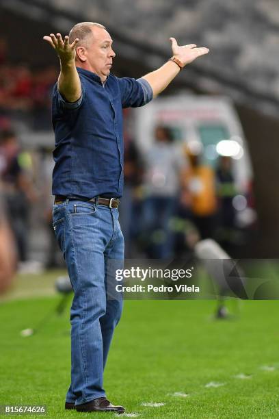 Mano Menezes coach of Cruzeiro a match between Cruzeiro and Flamengo as part of Brasileirao Series A 2017 at Mineirao stadium on July 16, 2017 in...