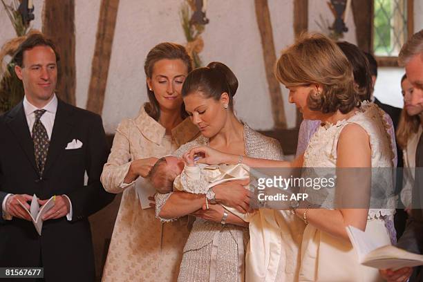 Count Sebastien von Westphalen zu Fuerstenberg, Princess Claire, Princess Victoria of Sweden, Princess Mathilde and Princess Eleonore attend the...