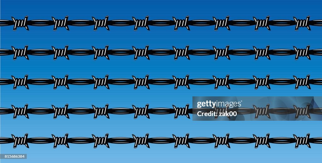 Barbed wires isolated