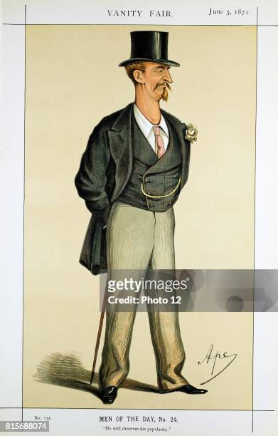 Eyre Massey Shaw 'Captain Shaw'. Head of London Metropolitan Fire Brigade 1861-91. Cartoon by 'Ape' from "Vanity Fair", London, 3 June 1871.
