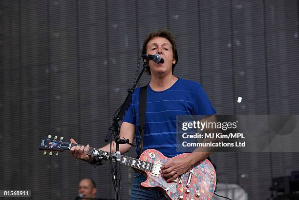 Paul McCartney during rehearsals for the 'Independence Concert' in Independence Square on June 14, 2008 in Kiev, Ukraine.