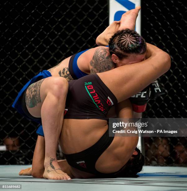 Joanne Calderwood beaten by Cynthia Calvillo in Strawweight Bout during the UFC Fight Night at the SSE Hyrdo, Glasgow.