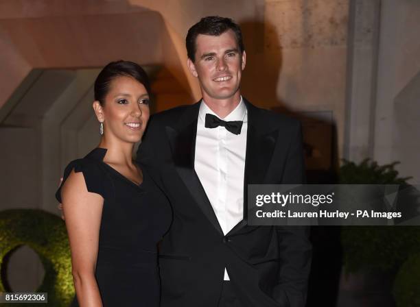 Jamie Murray and Alejandra Gutierrez arriving at the Wimbledon Champions Dinner 2017, at the Guildhall, London.