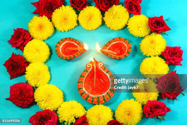 diwali lights - rangoli stock pictures, royalty-free photos & images