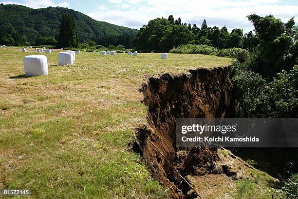 Landslide occurs following the magnitude 7.2 earthquake on June 15, 2008 in Ichinoseki, Iwate, Japan. At least 6 people died and ten were reported...