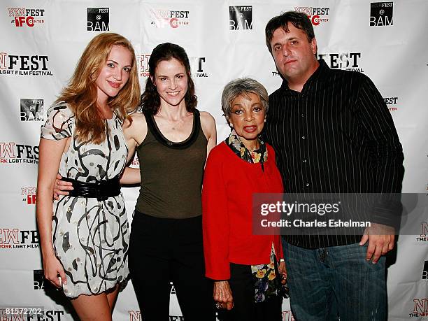 Actresses Kate Siegel, Ally Sheedy, Ruby Dee and director Kyle Schickner arrive at the "Steam" premiere during the 20th Annual Newfest at the AMC...