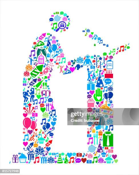 speaker on podium birthday celebration vector icon pattern - man dancing alone stock illustrations
