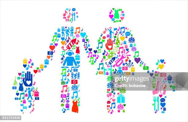 family  birthday celebration vector icon pattern - knife block stock illustrations