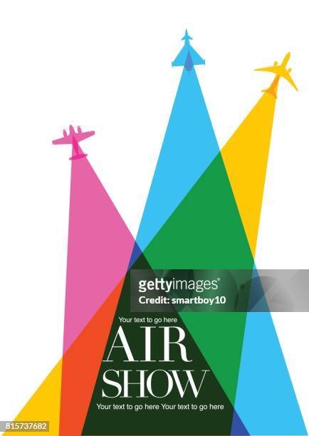 airplanes \ airshow poster - transportation logo stock illustrations