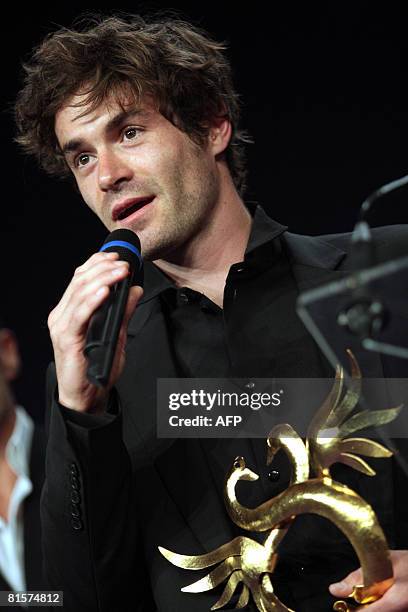 Belgian actor Yannick Renier, Best Actor Golden Swann for his performance in 'Nes en 1968 ' by French directors Olivier Ducastel and Jacques...