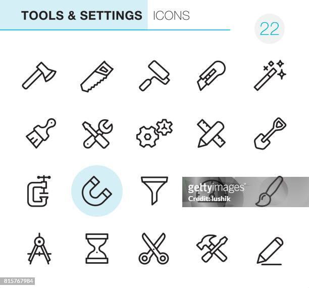 ilustrações de stock, clip art, desenhos animados e ícones de tools & settings - pixel perfect icons - vise grip