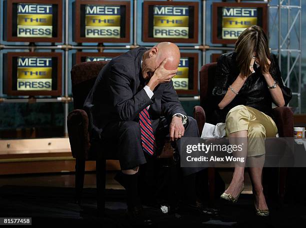 Democratic strategist James Carville and his wife Republican strategist Mary Matalin burst into tears during a taping of "Meet the Press" in memory...