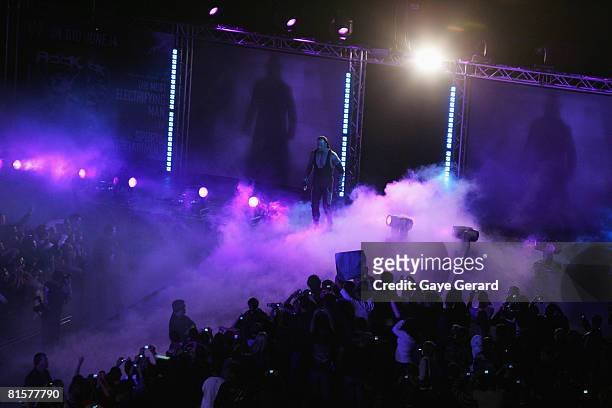 The Undertaker enters the arena during WWE Smackdown at Acer Arena on June 15, 2008 in Sydney, Australia.