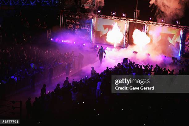 The Undertaker enters the arena during WWE Smackdown at Acer Arena on June 15, 2008 in Sydney, Australia.