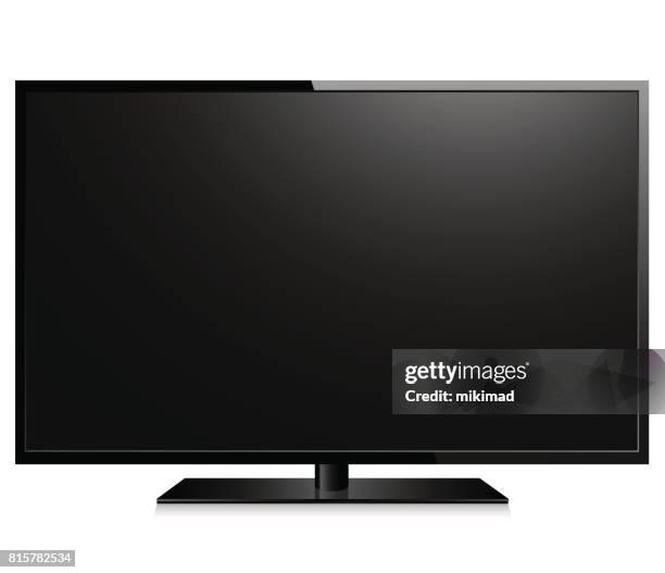 stockillustraties, clipart, cartoons en iconen met realistische moderne tv - flatscreen