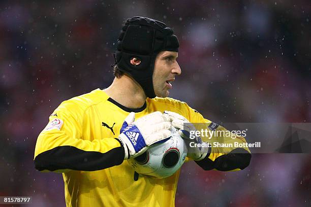 Goalkeeper Petr Cech of Czech Republic is pictured during the UEFA EURO 2008 Group A match between Turkey and Czech Republic at Stade de Geneve on...