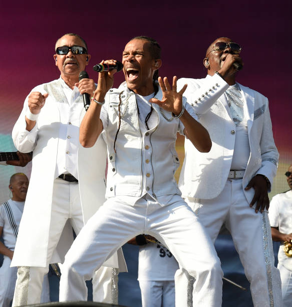 Ralph Johnson, B. David Whitworth and Phillip Bailey of Earth Wind & Fire perform onstage during The Classic West at Dodger Stadium on July 16, 2017...