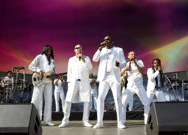 Verdine White, Ralph Johnson, Phillip Bailey and B. David Whitworth of Earth Wind and Fire perform onstage during The Classic West at Dodger Stadium...