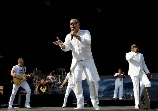 Ralph Johnson and Phillip Bailey of Earth Wind and Fire perform onstage during The Classic West at Dodger Stadium on July 16, 2017 in Los Angeles,...