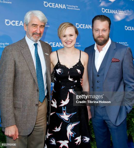 Sam Waterston, Alison Pill and Joshua Leonard attend the 10th annual Oceana SeaChange Summer Party at Private Residence on July 15, 2017 in Laguna...