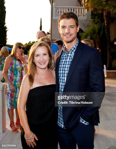 Angela Kinsey and Joshua Snyder attend the 10th annual Oceana SeaChange Summer Party at Private Residence on July 15, 2017 in Laguna Beach,...