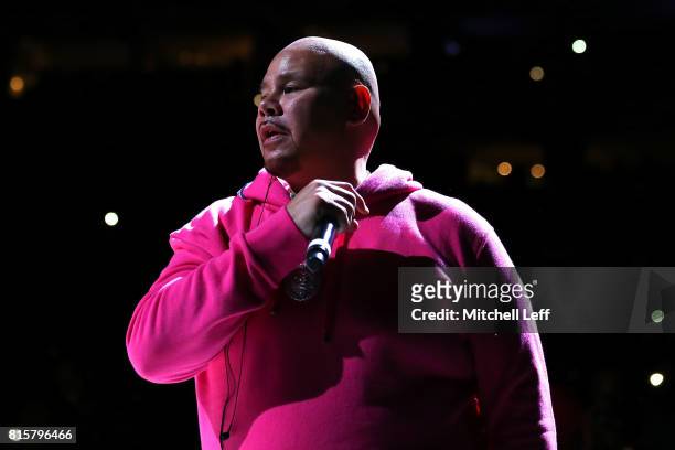Rapper Fat Joe performs during week four of the BIG3 three on three basketball league at Wells Fargo Center on July 16, 2017 in Philadelphia,...