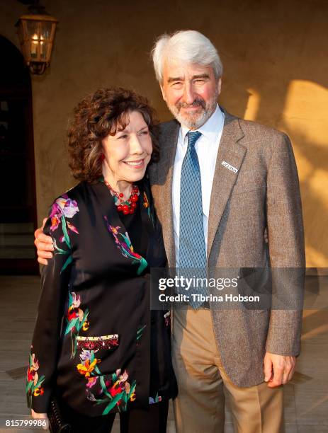 Lily Tomlin and Sam Waterston attend the 10th annual Oceana SeaChange Summer Party at Private Residence on July 15, 2017 in Laguna Beach, California.