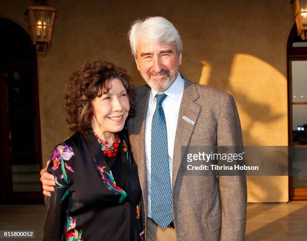 Lily Tomlin and Sam Waterston attend the 10th annual Oceana SeaChange Summer Party at Private Residence on July 15, 2017 in Laguna Beach, California.