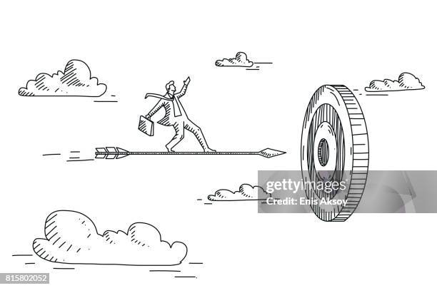 aiming at the target - taking a bow stock illustrations