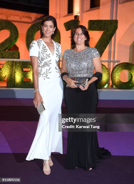 Garbine Muguruza and Conchita Martinez attend the Wimbledon Winners Dinner at The Guildhall on July 16, 2017 in London, England.