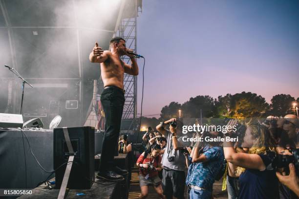 Isaac Holman of Slaves performs live on Day 4 of FIB festival on July 16, 2017 in Benicassim, Spain.